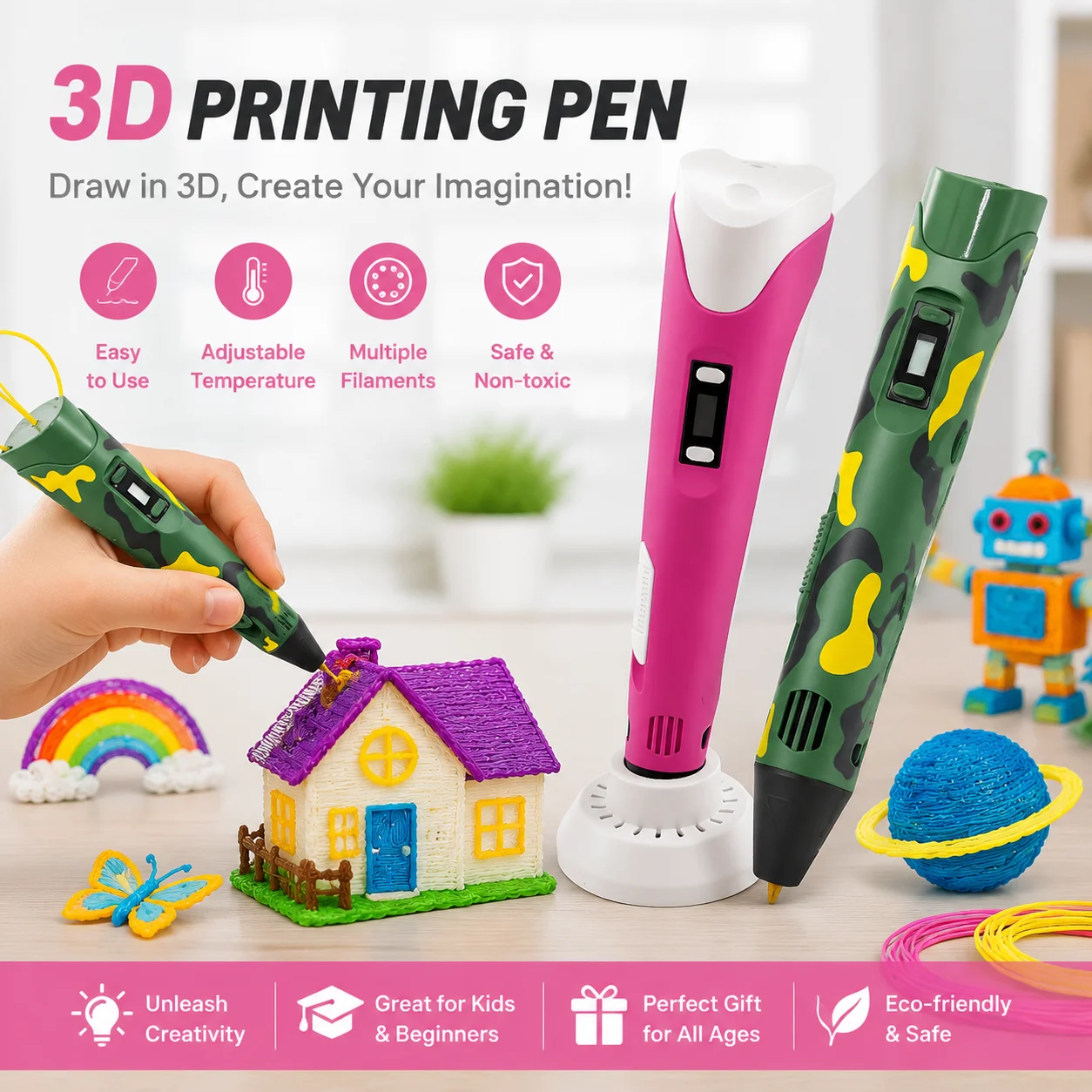 3D Printing Pen For Adults - Pena Cetak 3D dengan Filamen PLA