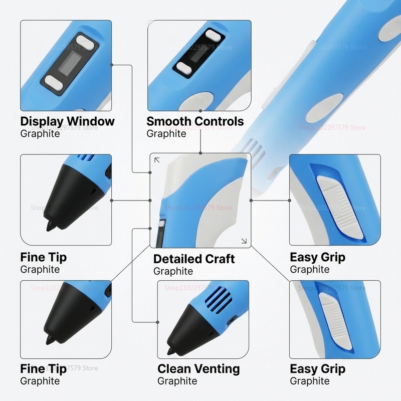 Pena Cetak 3D dengan Filamen P - 3D Printing Pen For Adults ulasan dan harga
