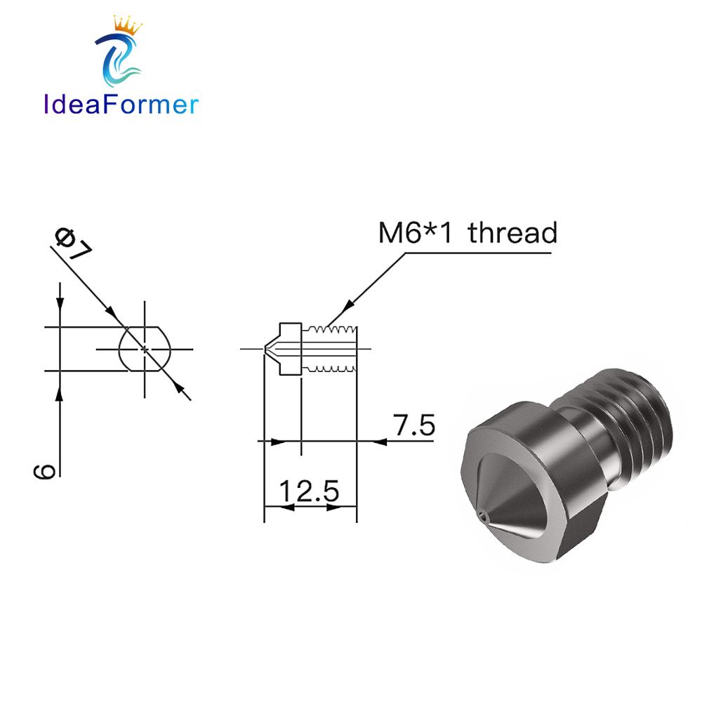Nosel V6 Baja Keras 0.2/0.4/0. - 3D Printing Titanium ulasan dan harga
