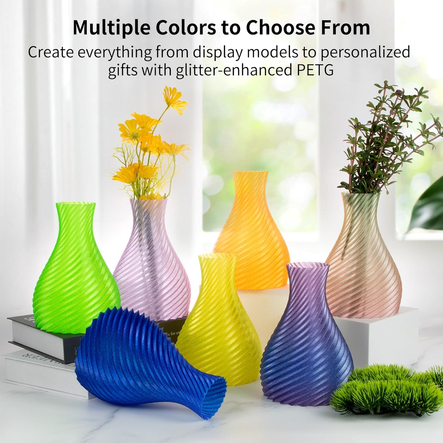 Filamen PETG Glitter 1.75mm, F - 3D Printing Glass ulasan dan harga