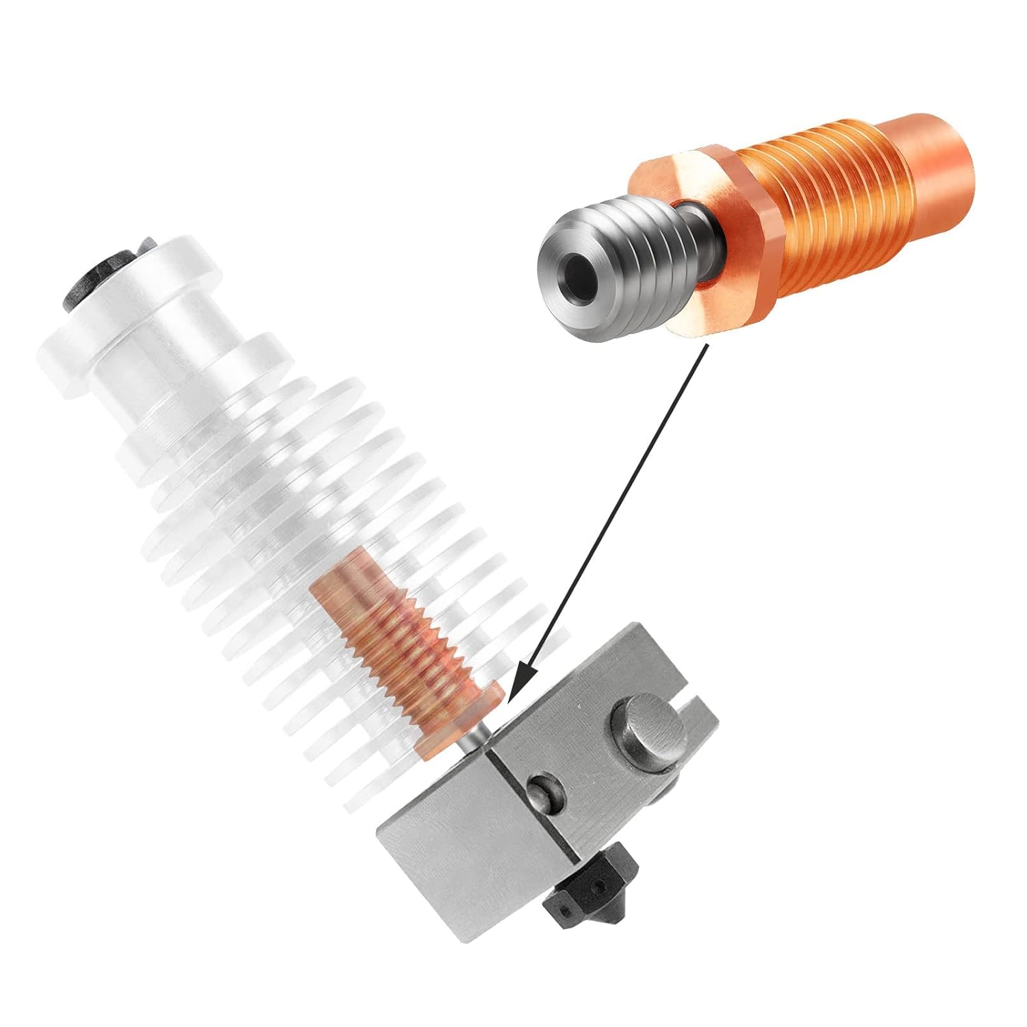 2 buah E3D V6 Hotend Heatbreak - 3D Printing Titanium ulasan dan harga